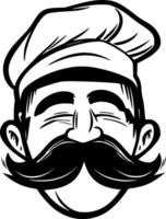 Chef Hat, Black and White illustration vector