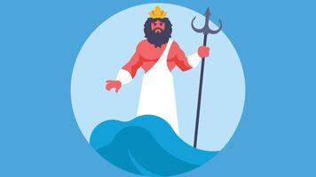 ocean king ruling the oceans illustration vector