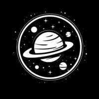 galaxia - negro y blanco aislado icono - ilustración vector