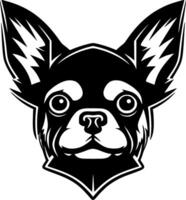 chihuahua - negro y blanco aislado icono - ilustración vector