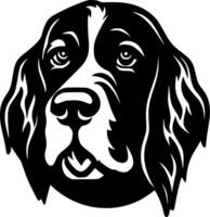 perro - negro y blanco aislado icono - ilustración vector