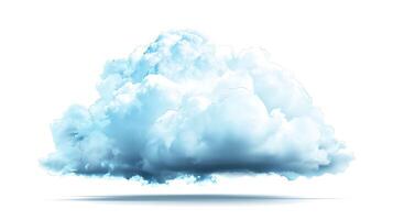 single bright cloud in detailed illustration isolated on white background photo