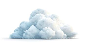 single bright cloud in detailed illustration isolated on white background photo