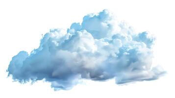 single bright cloud in detailed illustration isolated on white background photo