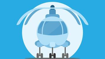 Helicopter ready for takeoff for transportation isolated object illustration vector