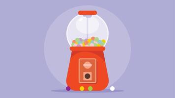 Gum Ball machine with gums on floor vcetor illustration vector