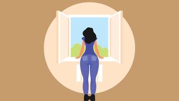 Female character enjoys influencers lifestyle in life and getting the max out of it vector
