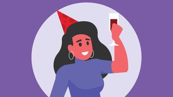 Person celebrates birthday celebration siolated illustration vector