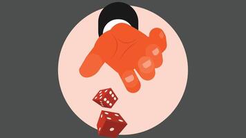 hands throws dice in a casino abstract illustration vector