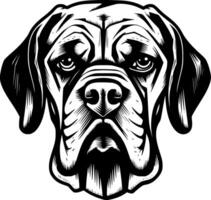 Boxer - negro y blanco aislado icono - ilustración vector