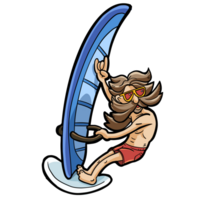 tio windsurfista desfrutando verão aventura png