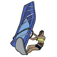 windsurfer girl water sport activity png