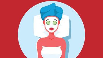 belleza spa para mujer relajación y masaje ilustración vector