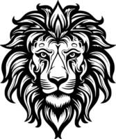 león - negro y blanco aislado icono - ilustración vector