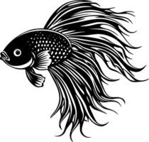 Betta Fish, Minimalist and Simple Silhouette - illustration vector