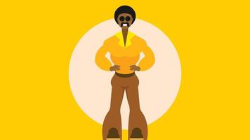 hombre en el 70s estilo de vida Moda y peinado resumen ilustración vector