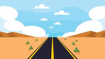 road in a desert background for cartoon books and animation abstract illustration vector