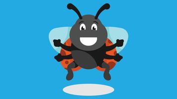 lady bug cartoon character illustration vector