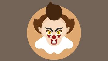 Halloween clown mask character for party isolated abstract illustration vector