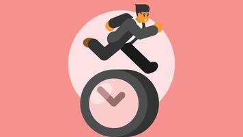 businessman is running to beat the clock and act fast abstract illustration vector