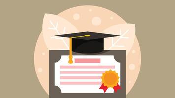 Graduation certificate with stamp isolated illustration vector