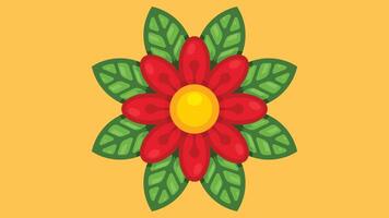 Abstract flower design in a yellow isolated background vector
