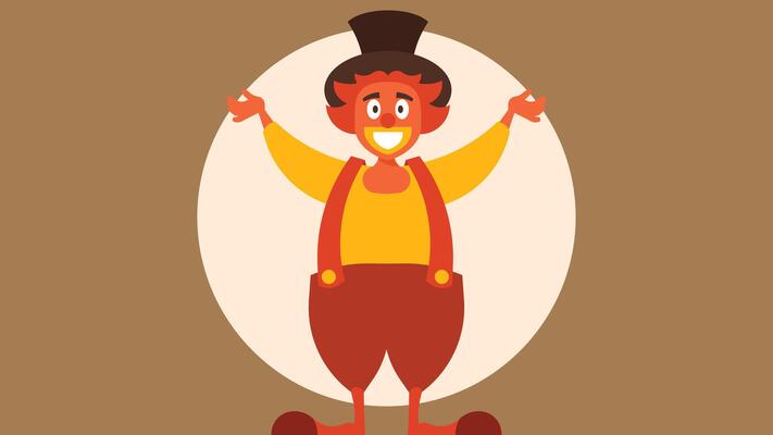 cartoon character clown in a circus illustration