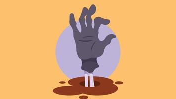 Halloween zombie hands coming from ground abstract illustration vector