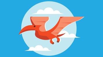 flying dionsaur in the sky with clouds illustration vector