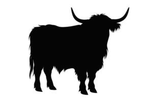 Highland Cow Silhouette isolated on a white background vector