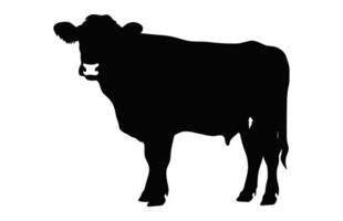 Hereford vacas silueta aislado en un blanco antecedentes vector