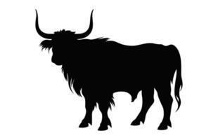 Highland Cow Silhouette isolated on a white background vector