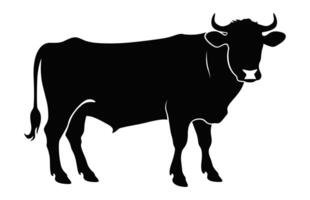 Hereford vacas silueta aislado en un blanco antecedentes vector