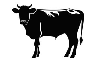 Hereford Cattle Silhouette isolated on a white background vector