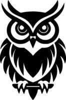 Owl - Black and White Isolated Icon - illustration vector