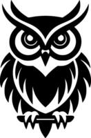 Owl - Black and White Isolated Icon - illustration vector