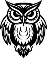 Owl, Black and White illustration vector