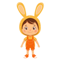 Cute young kid wearing rabbit bunny ears png