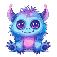 grappig en schattig kleurrijk monster png