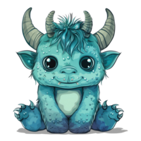 Adorable creature, cute cartoon baby monster illustration png