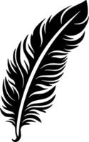 Feather - Black and White Isolated Icon - illustration vector