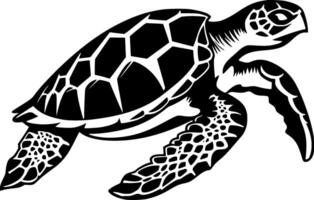 Turtle, Minimalist and Simple Silhouette - illustration vector