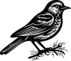 Sparrow, Minimalist and Simple Silhouette - illustration vector