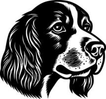 perro - negro y blanco aislado icono - ilustración vector