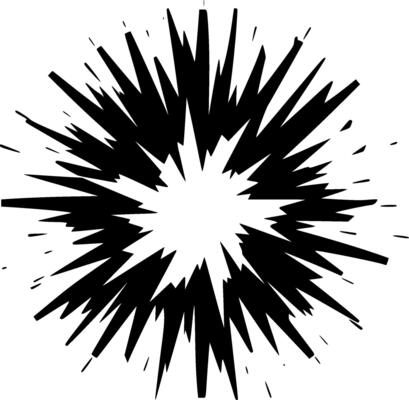 Explosion, Black and White illustration