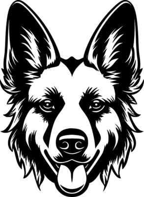 German Shepherd, Minimalist and Simple Silhouette - illustration