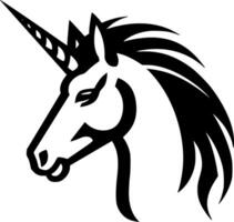 unicornio, negro y blanco ilustración vector