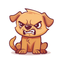 Cute angry small dog illustration png