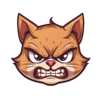 Illustration of angry cat expression png