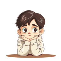 Illustration of confused kid png